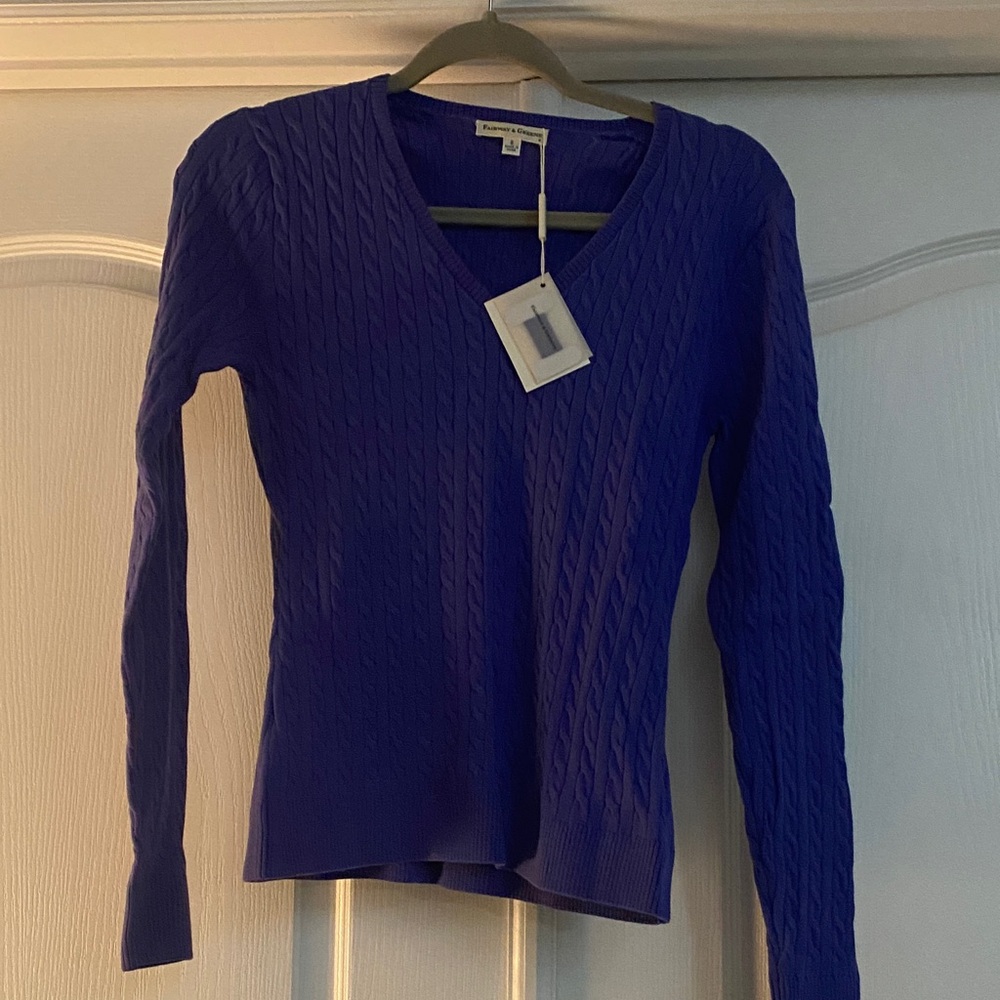 Fairway & Greene Blue V-Neck Sweater